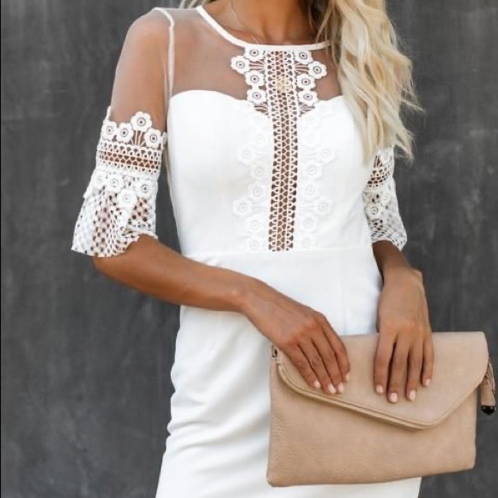 VICI For The Portfolio Crochet Mesh Bodycon Dress